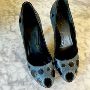 Alexander McQueen Platform Pumps Blue with Polka Dots Funky Comfy Size 39